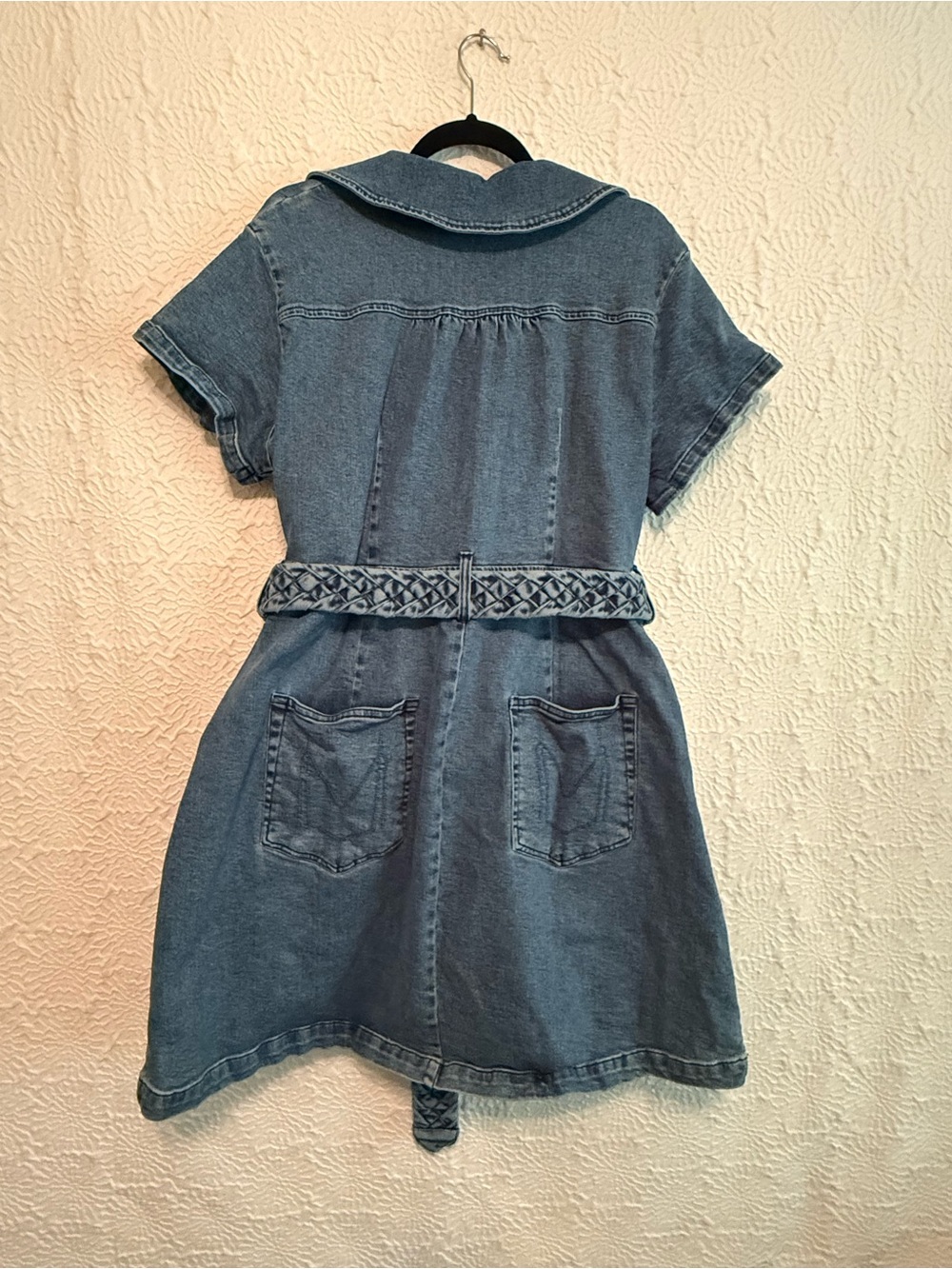 Show Me Your Mumu Outlaw Mini Dress in Tide Blue Denim w/Braided Belt, 3X Plus - Picture 9 of 13